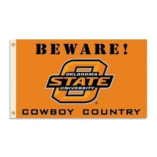 Oklahoma State Cowboys NCAA Beware Cowboy Country Flag
