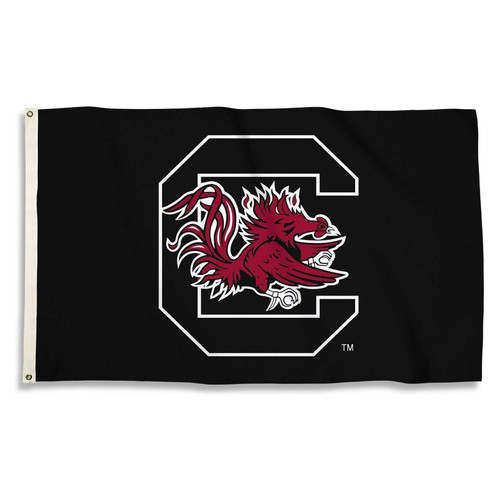 South Carolina Gamecocks NCAA Black Logo Flag