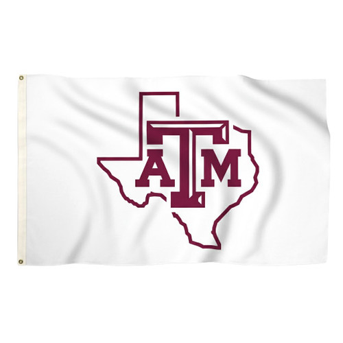 Texas A&M Aggies NCAA 3' x 5' White State Logo Flag