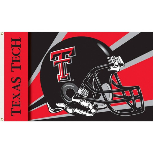 Texas Tech Red Raiders NCAA Black Helmet Flag Texas Tech Red Raiders NCAA Black Helmet Flag