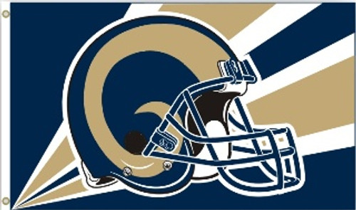 LA Rams 3 Ft X 5 Ft Flag Helmet