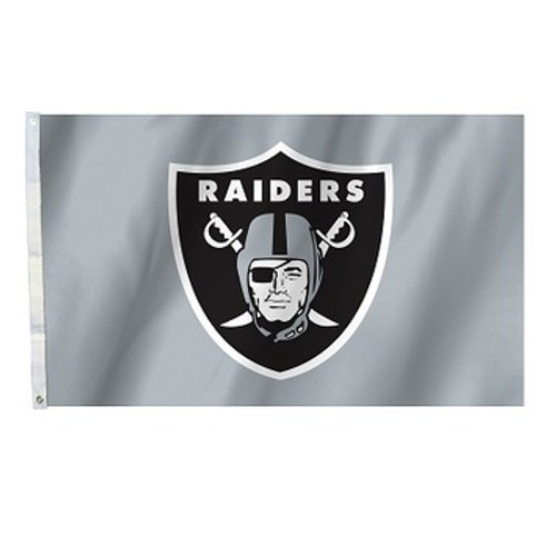 Oakland Raiders 3 Ft X 5 Ft Flag Silver