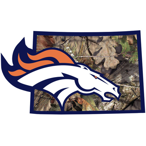 Denver Broncos State Decal Mossy Oak Camo