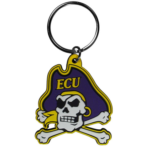 East Carolina Pirates NCAA Rubber Logo Keychain
