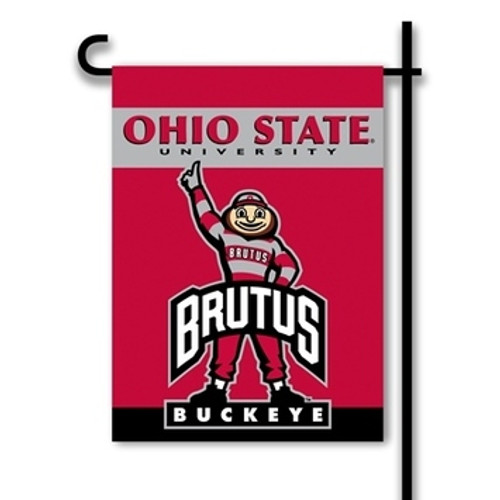 Ohio State Buckeyes 2-Sided Garden Flag Brutus