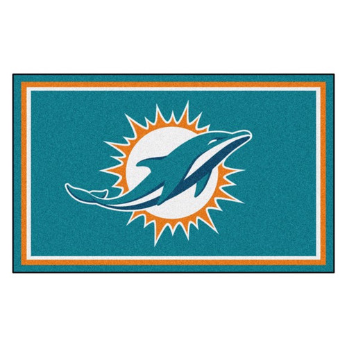 Miami Dolphins 4 ft x 6 ft Ultra Plush Area Rug Miami Dolphins 4 ft x 6 ft Ultra Plush Area Rug