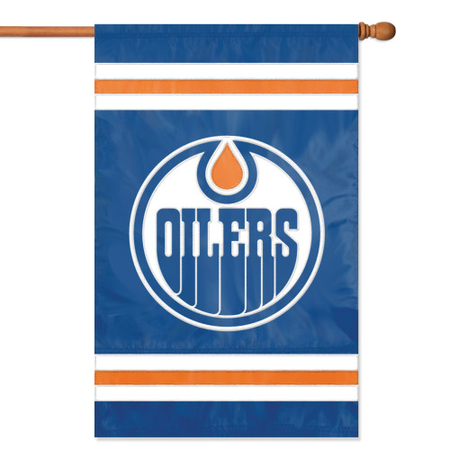 Edmonton Oilers 2 Sided Vertical Banner Flag