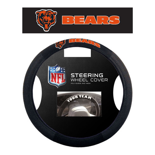 Chicago Bears Steering Wheel Cover - Poly-Suede Mesh