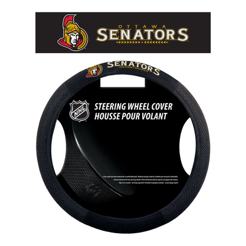 Ottawa Senators Steering Wheel Cover - Poly-Suede Mesh