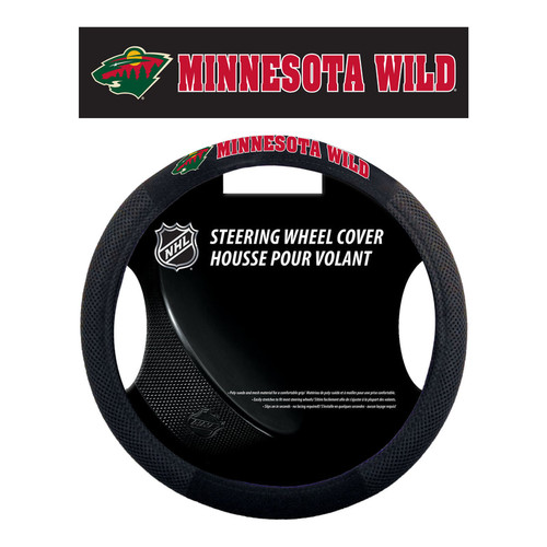 Minnesota Wild Steering Wheel Cover - Poly-Suede Mesh