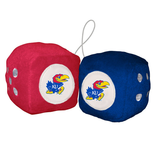Kansas Jayhawks NCAA Plush Fuzzy Dice Kansas Jayhawks NCAA Plush Fuzzy Dice