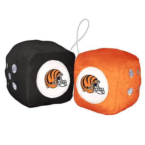 Cincinnati Bengals NFL Black & Orange Plush Fuzzy Logo Dice