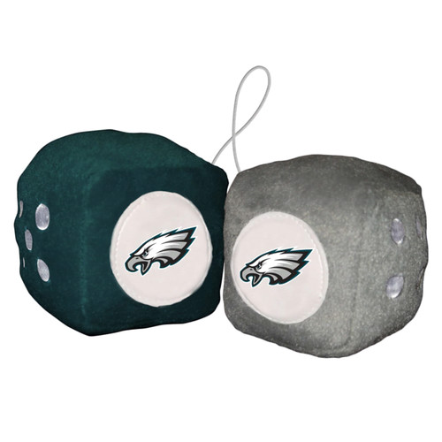 Philadelphia Eagles NFL Silver Green Plush Fuzzy Logo Dice