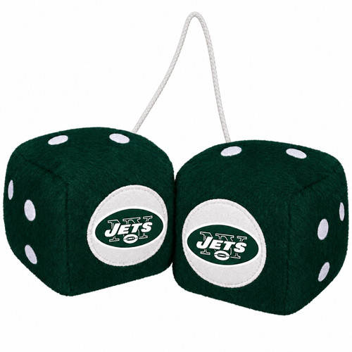 New York Jets NFL Plush Fuzzy Logo Green & White Dice