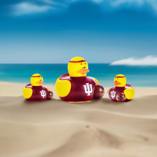 Indiana University NCAA Toy Rubber Basketball Ducks - On the beach