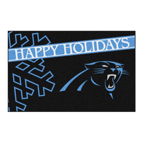 Carolina Panthers Happy Holidays Mat