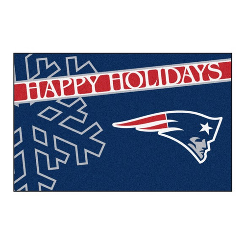 New England Patriots Happy Holidays Mat