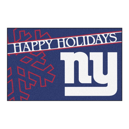 New York Giants Happy Holidays Mat