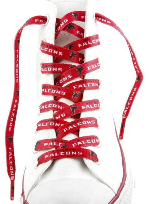Atlanta Falcons NFL Logo & Wordmark Red Shoe Laces