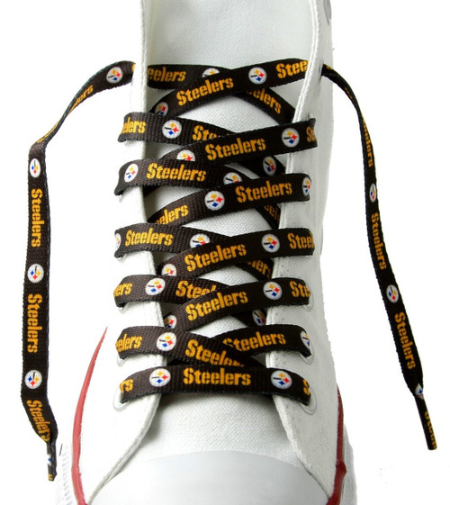 Pittsburgh Steelers NFL Black Logo & Wordmark Shoe Laces