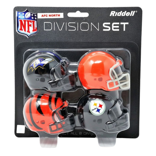 NFL Pocket Pro Helmet Set – AFC North Division – Steelers, Ravens, Bengals, Browns – 4pc Mini Collectibles
