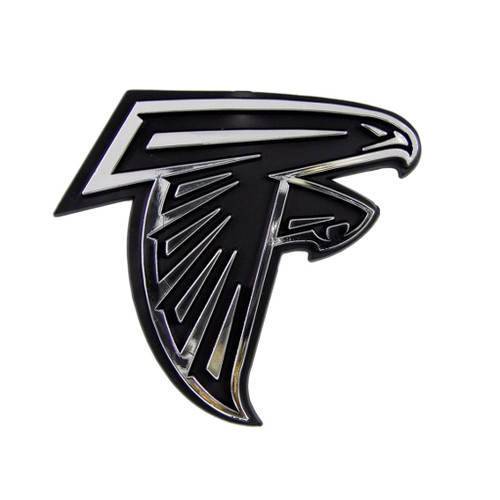 Atlanta Falcons NFL Chrome Logo Emblem - Silver & Black