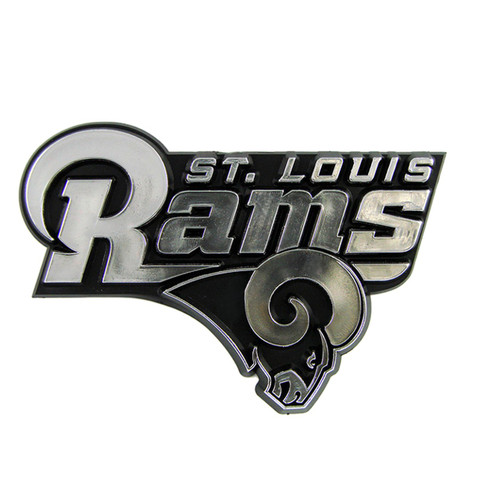 St Louis Rams NFL Chrome Logo Emblem - Wordmark - Ram Logo St Louis Rams NFL Chrome Logo Emblem - Wordmark - Ram Logo