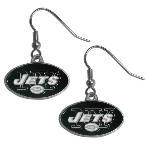 New York Jets NFL Football Dangle Logo Earrings New York Jets NFL Football Dangle Logo Earrings