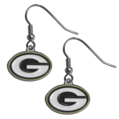 Green Bay Packers NFL Football Dangle Logo Earrings Green Bay Packers NFL Football Dangle Logo Earrings