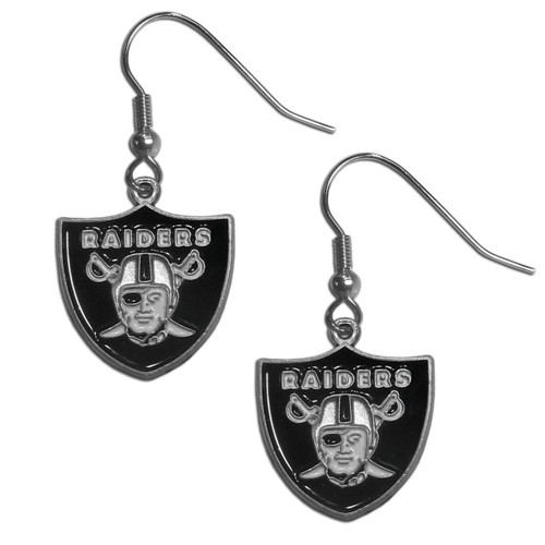 Las Vegas Raiders NFL Football Dangle Logo Earrings Las Vegas Raiders NFL Football Dangle Logo Earrings