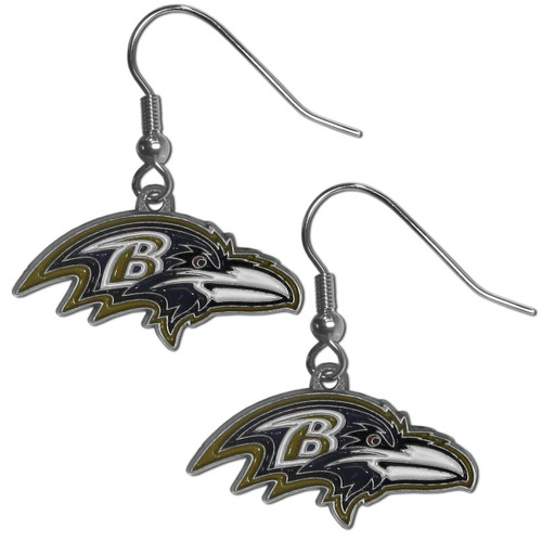 Baltimore Ravens NFL Football Dangle Logo Earrings