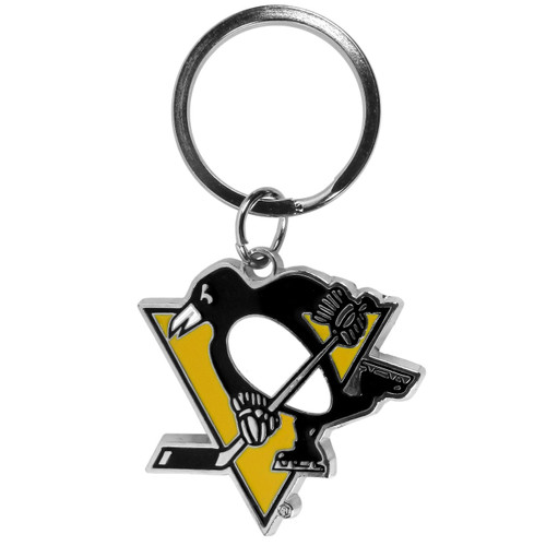 Pittsburgh Penguins NHL Enameled Chrome 3D Logo Keychain