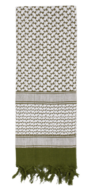 Olive Drab White Shemagh Tactical Desert Scarf