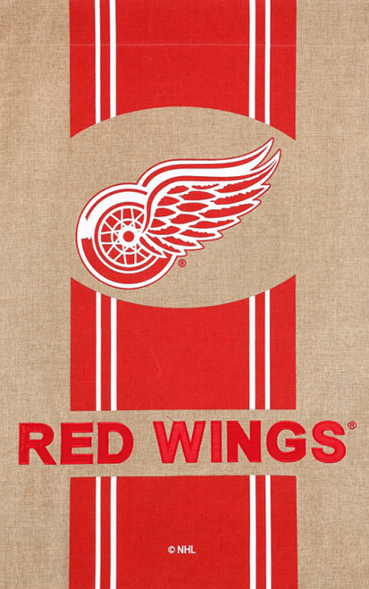Detroit Red Wings NHL Hockey Burlap House Flag Detroit Red Wings NHL Hockey Burlap House Flag