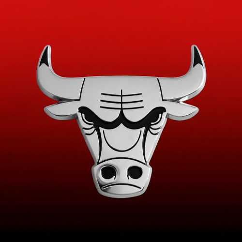 Chicago Bulls NBA Premium Metal Logo Emblem - On a Bulls Red & Black Gradient Background