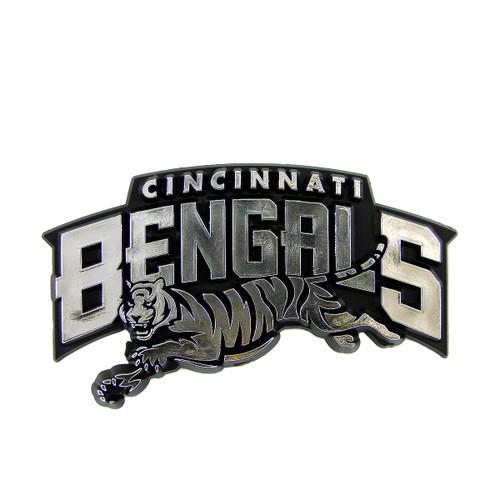 Cincinnati Bengals NFL Chrome Tiger Logo Emblem - Silver & Black