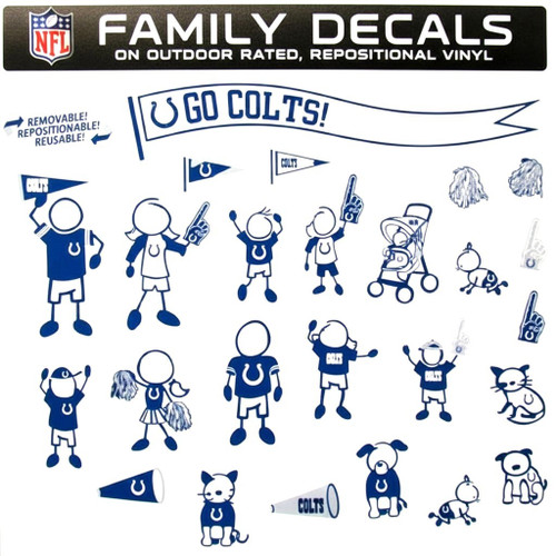 Indianapolis Colts NFL Family Decal Stickers - 25-Piece Set - Logo & Wordmark