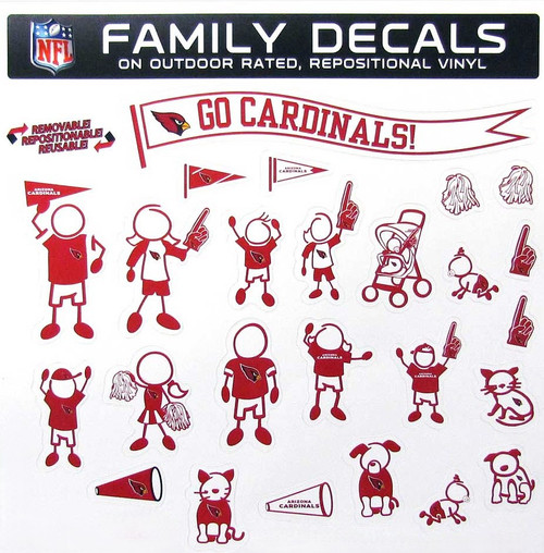 Arizona Cardinals NFL Family Decal Stickers - 25-Piece Set
