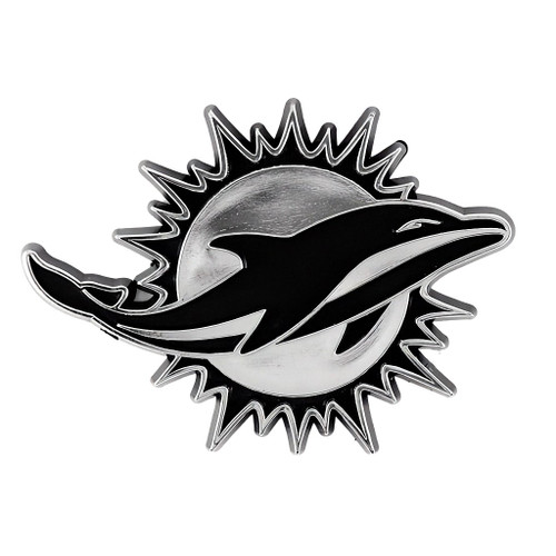Miami Dolphins NFL Chrome Silver & Black Logo Emblem