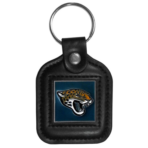 Jacksonville Jaguars NFL Black Square Fob Key Chain Jacksonville Jaguars NFL Black Square Fob Key Chain