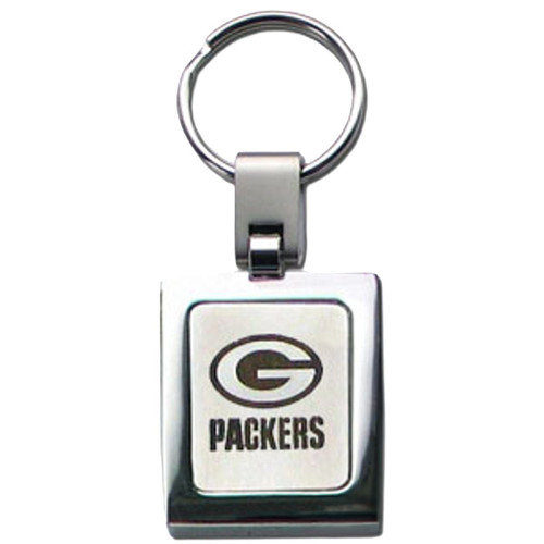 Green Bay Packers NFL Laser Etched Square Key Chain Green Bay Packers NFL Laser Etched Square Key Chain