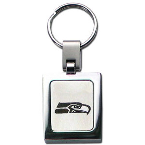 Seattle Seahawks NFL Football Square Laser Etched Key Chain Seattle Seahawks NFL Football Square Laser Etched Key Chain