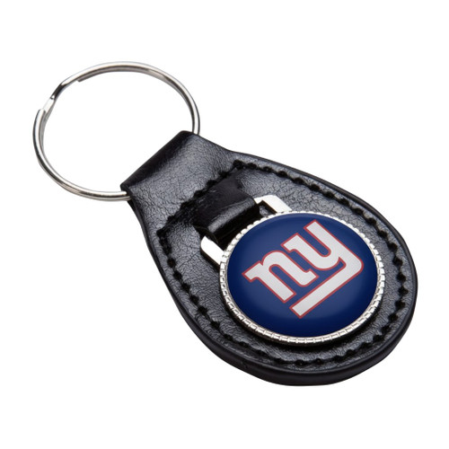 New York Giants NFL Black Leather Key Fob Keychain