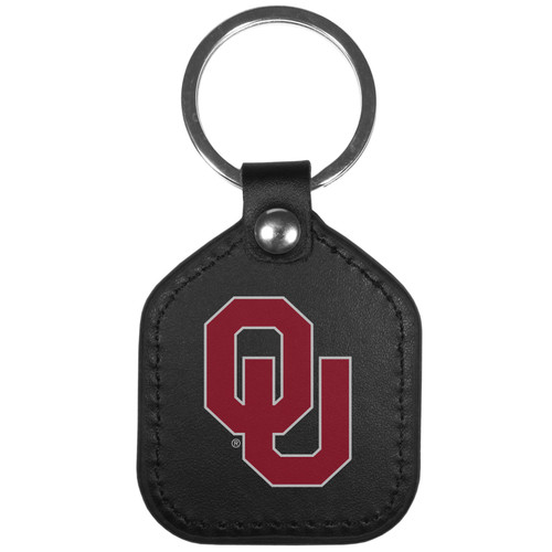 Oklahoma Sooners Leather Square Key Chain