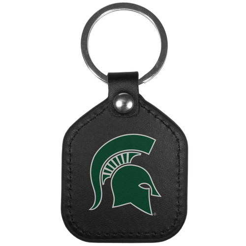 Michigan State Spartans Leather Square Key Chain