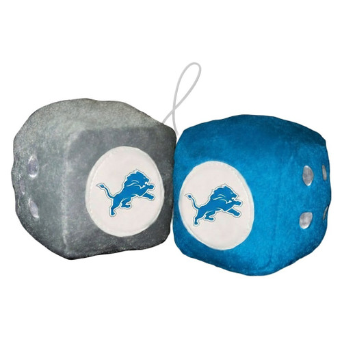 Detroit Lions NFL 3" Plush Fuzzy Dice - Blue & Silver