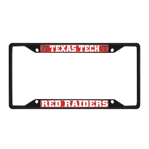 Texas Tech Red Raiders Black Metal License Plate Frame Texas Tech Red Raiders Black Metal License Plate Frame