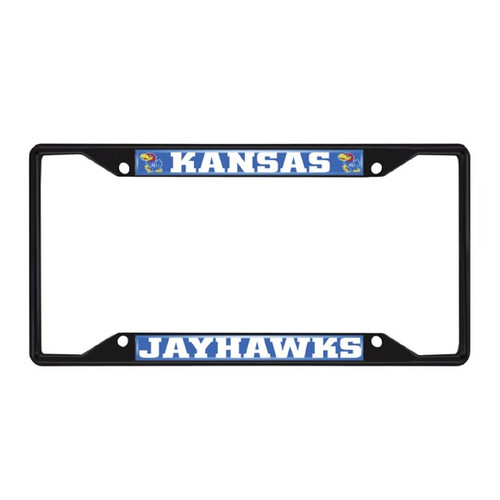 Kansas Jayhawks Black Metal License Plate Frame