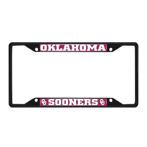 Oklahoma Sooners Black Metal License Plate Frame