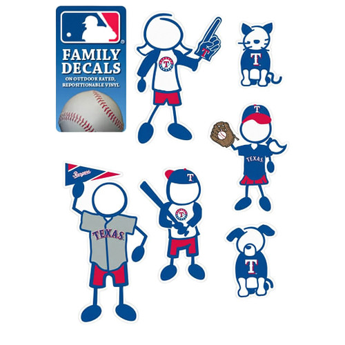 Texas Rangers MLB Family Decal Sticker Set – 6‑Piece Vinyl Pack